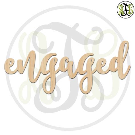 Engaged 320213FrFt Word Cutout unfinished wood cutout | Etsy