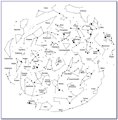 Printable Sky Map Constellation Maps Resume Examples A4knzylkjg