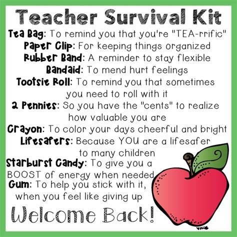 Teacher Survival Kit Free Printable Free Printable A To Z