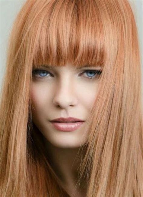 Peach Color With Bangs Blonde Blonde Venitien Red Hair Color