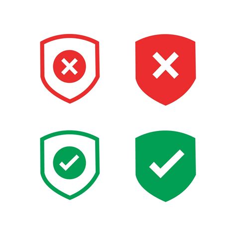Set Of Security Shield Icons Security Shields Logotypes With Check