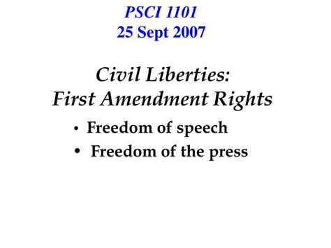 Ppt Civil Liberties First Amendment Rights Powerpoint Presentation Free Download Id1491876