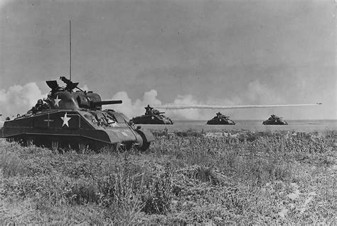 Us 11th Armored Division Sherman Tanks During Maneuvers 1944 World