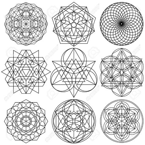 Símbolos Geometría Sagrada Del Vector Conjunto 03 Geometría Sagrada
