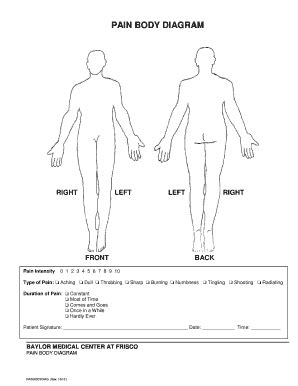 Pain Body Diagram Form Fill Out And Sign Printable PDF Template SignNow