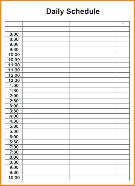 Free Printable Daily Schedule Calendar Free Printable Worksheet