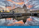 The Reconstructed Berlin City Palace before Sunrise Stock Photo - Image ...