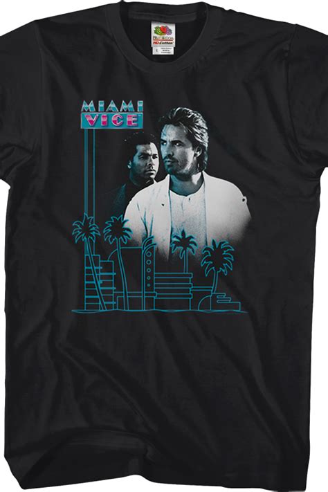 Palm Trees Miami Vice T Shirt Miami Vice Mens T Shirt