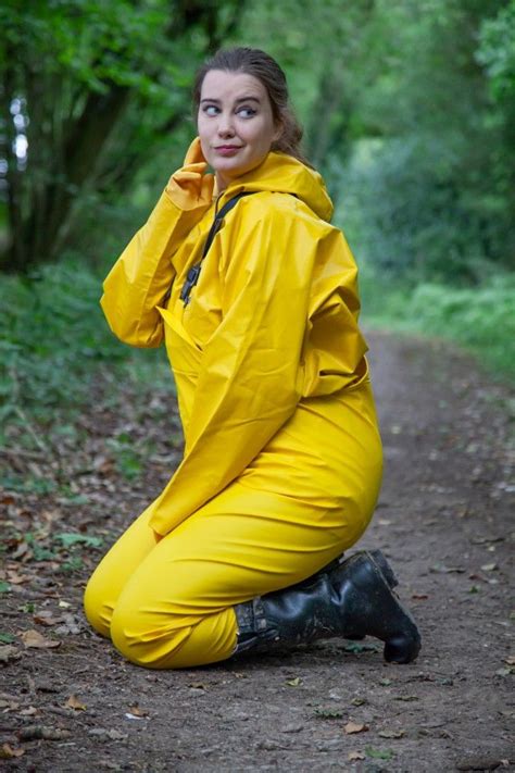 full yellow suit out on a walk rainwear central rainwear forum rainy day outfit for work