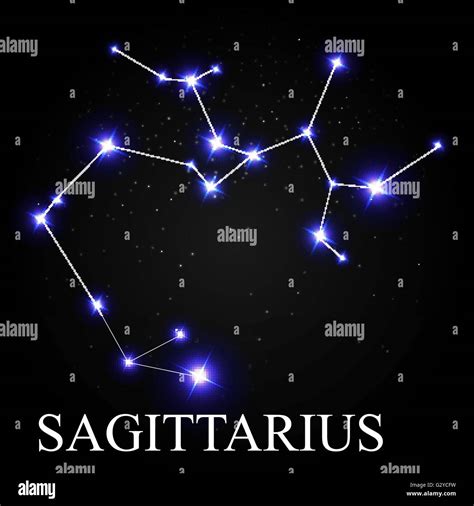 Sagittarius Zodiac Sign With Beautiful Bright Stars On The Backg Stock Vector Image Art Alamy