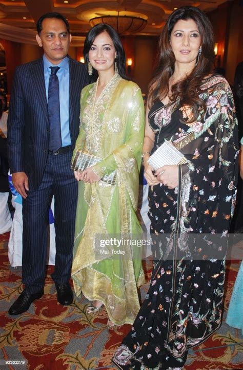 Cricketer Mohammed Azharuddin With Wife Sangeeta Bijlani And Actress