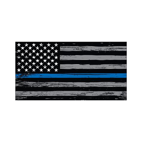 Thin Blue Line American Flag Distressed Vehicle Decal Vinyl Etsy