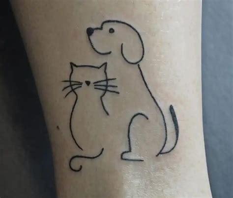27 Best Cat And Dog Tattoo Designs The Paws