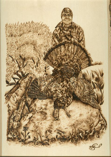 Turkey Hunting 9 X 12 Wood Burning November 2016 Wood Burning