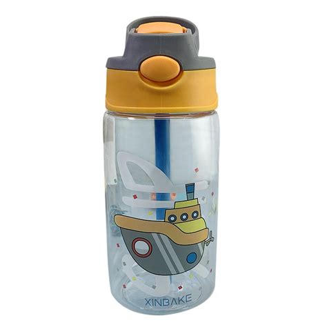 Cvlife 480ml Kids Children Water Bottle With Straw For School Plastic