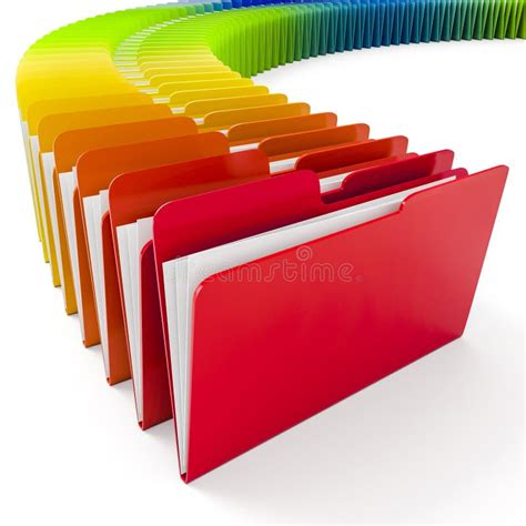 3d Colorful Folders On White Background Stock Illustration