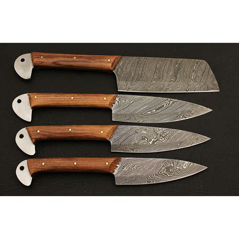 Damascus Kitchen Cutlery Set Set Of 4 Black Forge Knives Touch