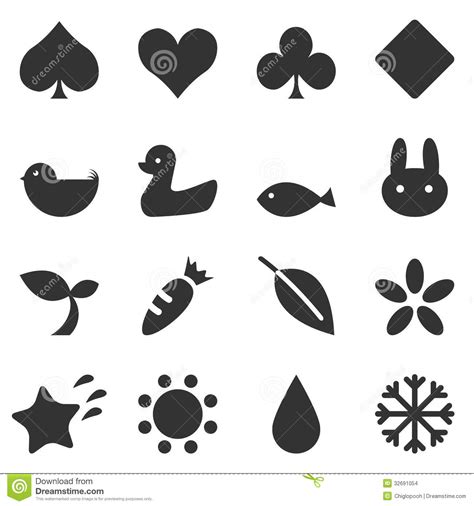 Simple Symbols Stock Vector Illustration Of Flower Spades 32691054