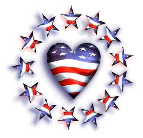 An American Flag Heart Surrounded By Stars