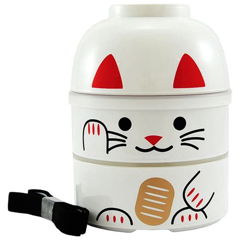 Japan Centre Lucky Cat Kokeshi Doll Bento Lunch Box