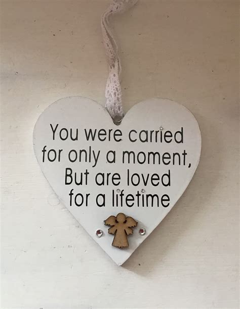 Angel Baby Miscarriage Keepsake Quote On Heart Hanging Etsy