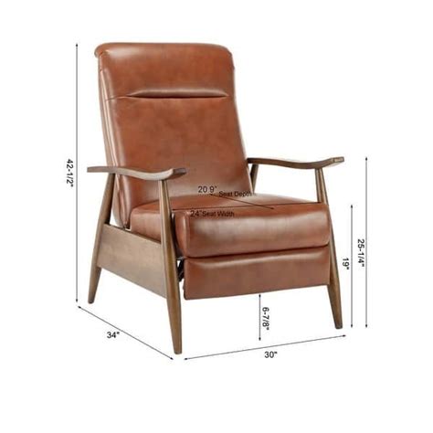 Sienna Wood Arm Push Back Faux Leather Recliner By Greyson Living