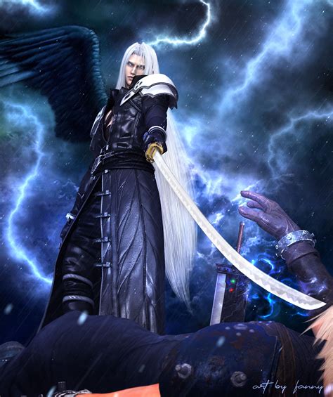 Mix 3d Render And Digital Painting Final Fantasy Sephiroth Final