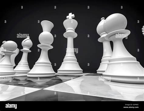 Chess Game 3d Render Of Chess Pieces Stock Photo Alamy