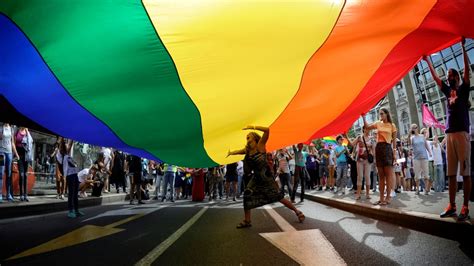 high police turnout as gay pride marchers rally in central belgrade