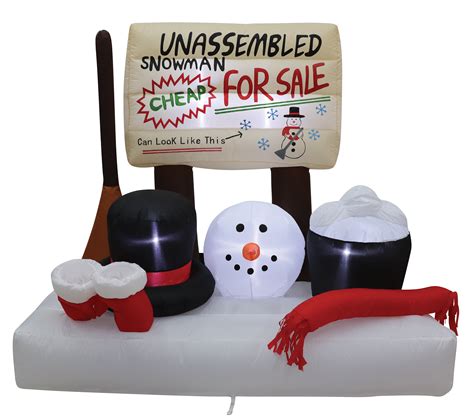 4 Air Blown Inflatable Christmas Unassembled Snowman Scene