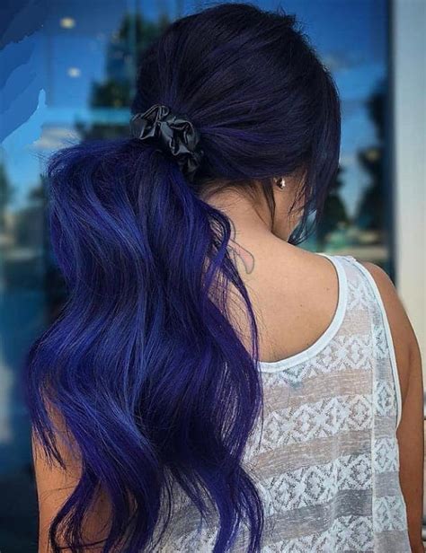 Statuesque Navy Blue Hair Color Ideas Hairstylecamp Hot Sex Picture
