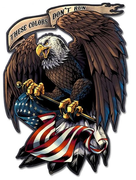 United States Bald Eagle With Flag Patriotic Art On Metal Etsy