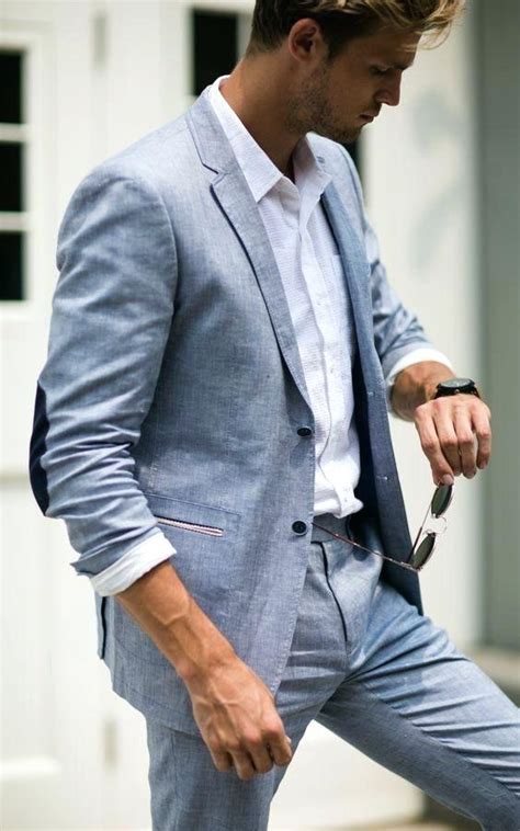 A linen suit is the perfect way to wear tailoring during the summer without overheating. 2018 smoking blue linen men suit classic summer jacket men ...