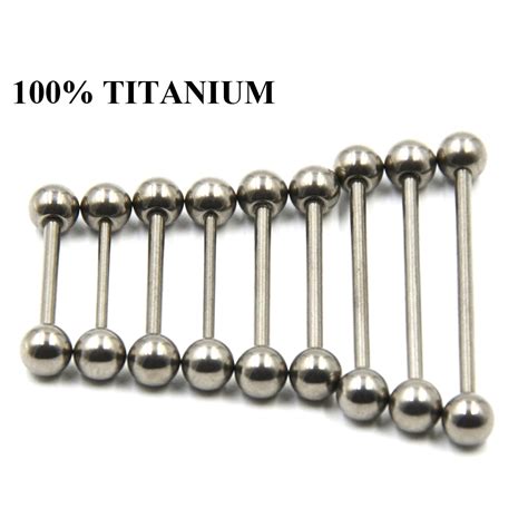 100 G23 Titanium Industrial Barbell Ring Nipple Barbell Piercing