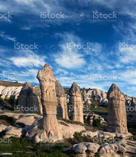 Unique Geological Formations In Cappadocia Turkey Stock Photo