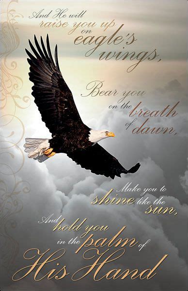 Church Bulletin 11 Funeralinspirational Memorial Eagles Wings