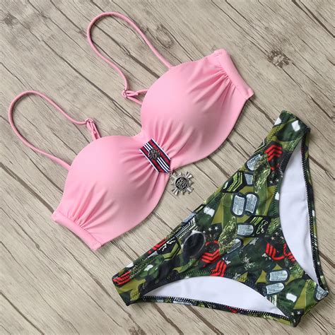 new 2018 bikinis women swimsuit female swimwear retro sexy summer bikini set beach swim wear