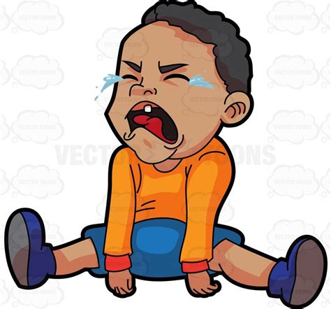 A Crying Baby Boy Cartoon Clipart Vector Vectortoons