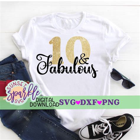 Double Digits Svg And Fabulous Svg Th Birthday Svg Etsy
