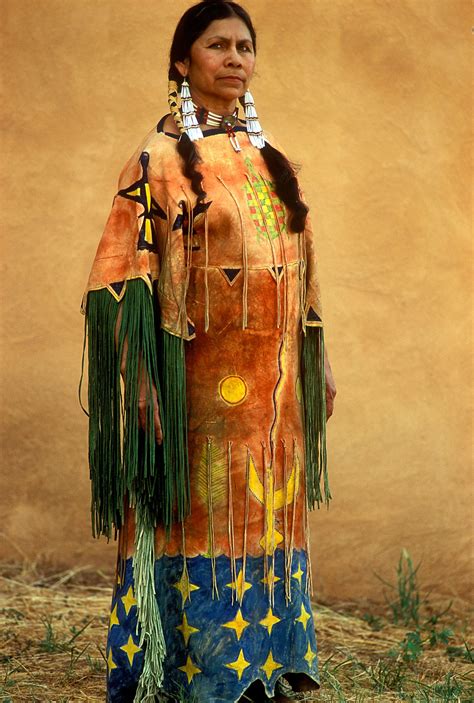 A Kiowa Woman Wears A Ghost Dance Dress Native American Clothing Native American Dress