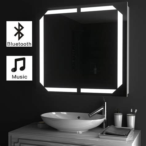 Bluetooth Speaker Led Illuminated Mirror Cabinets Bathroom Sensor Mybath Modern Bathroom