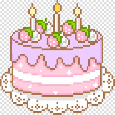 Download Kawaii Cake Pixel Clipart Cupcake Kawaii Birthday Cake 