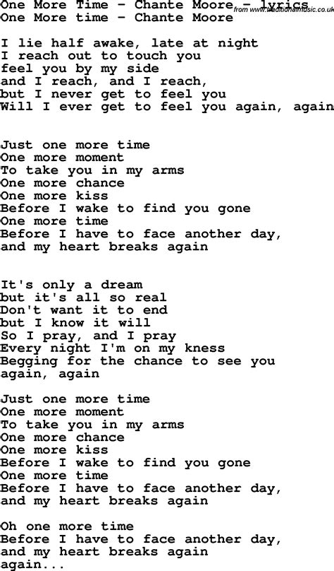 Love Song Lyrics Forone More Time Chante Moore