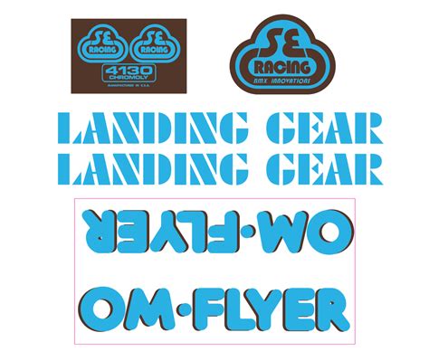 Om Flyer Decal Set Blue Wbrown Shadow Bmx Products Usa