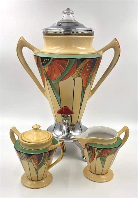 1928 Royal Rochester Electric Samovar Sugar Bowl And Creamer In The
