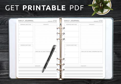 Download Printable Daily Wellness Journal Template Pdf