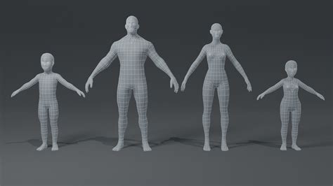 Artstation Human Body Base Mesh 10 3d Models Pack Game Assets Vrogue