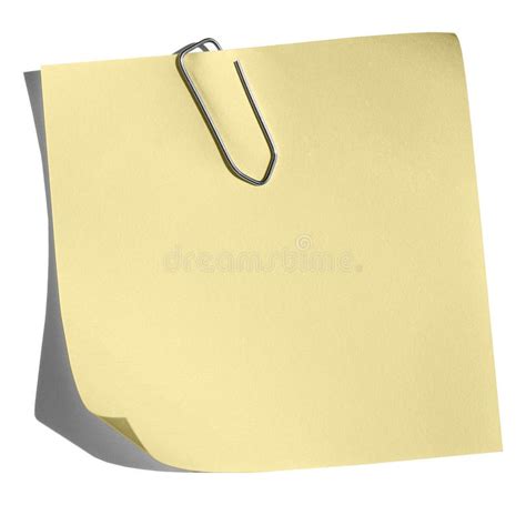 Yellow Memo Paper Clip Stock Image Image Of Nostalgia 3070927