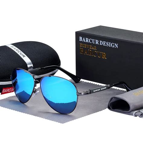 barcur design titanium alloy sunglasses polarized men s sun glasses women pilot gradient eyewear