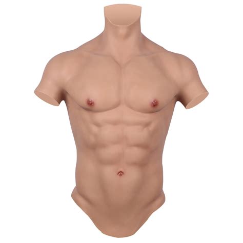 Buy Silicone Muscle Suit Realistic Silicone Male Chest Half Body Muscle